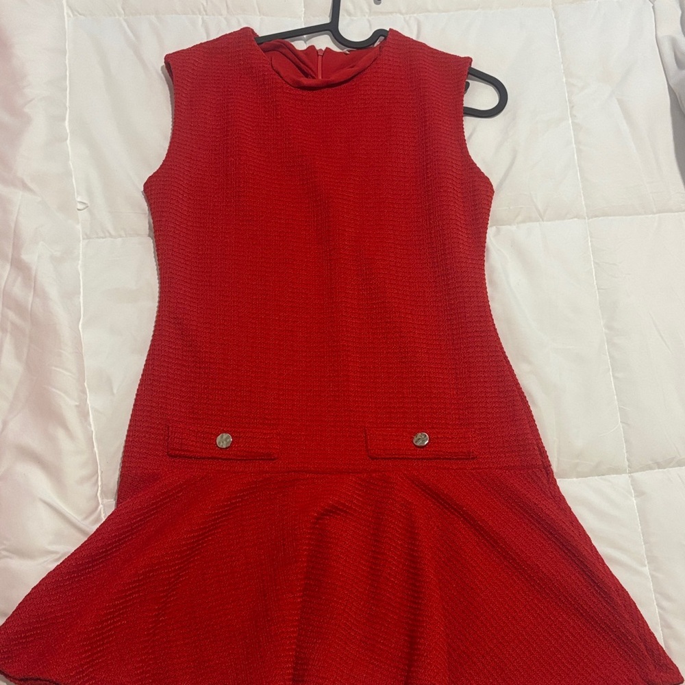 Zara Red Sleeveless Midi Dress